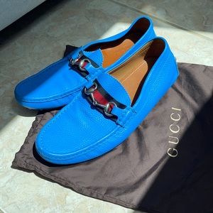 BLUE GUCCI DRIVER SHOES (SIZE 8)